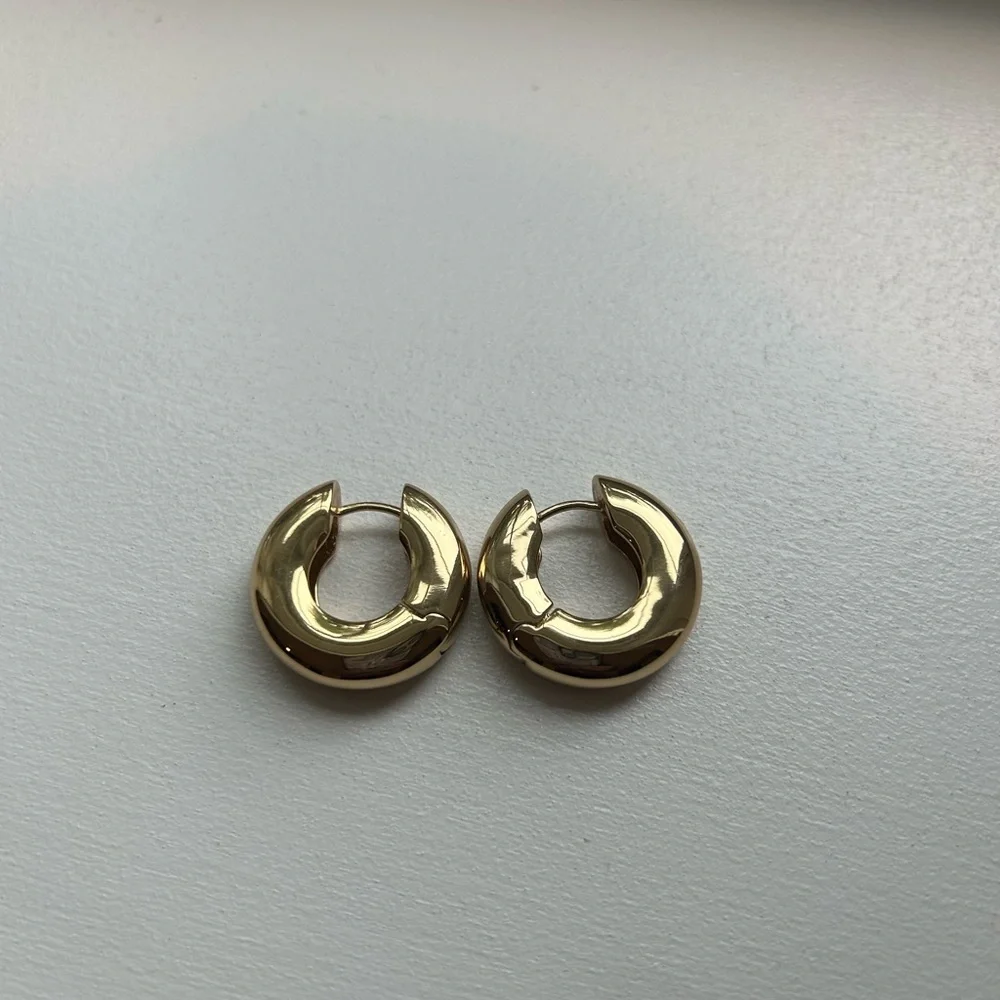 Elegant Gold Hoop Earrings - Picture 3 of 3